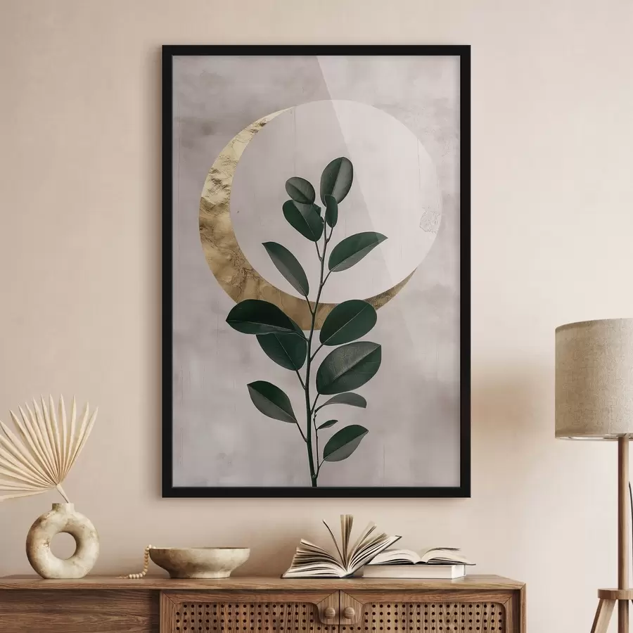 carta da parati Foglie e una mezzaluna nr. f47085