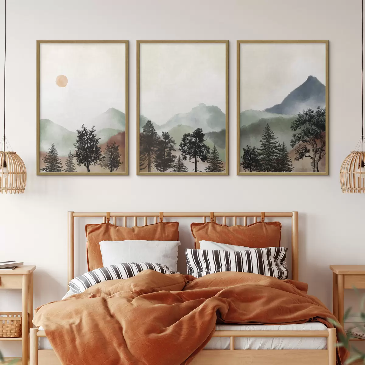 Poster Paesaggio tranquillo dai colori tenui d00243