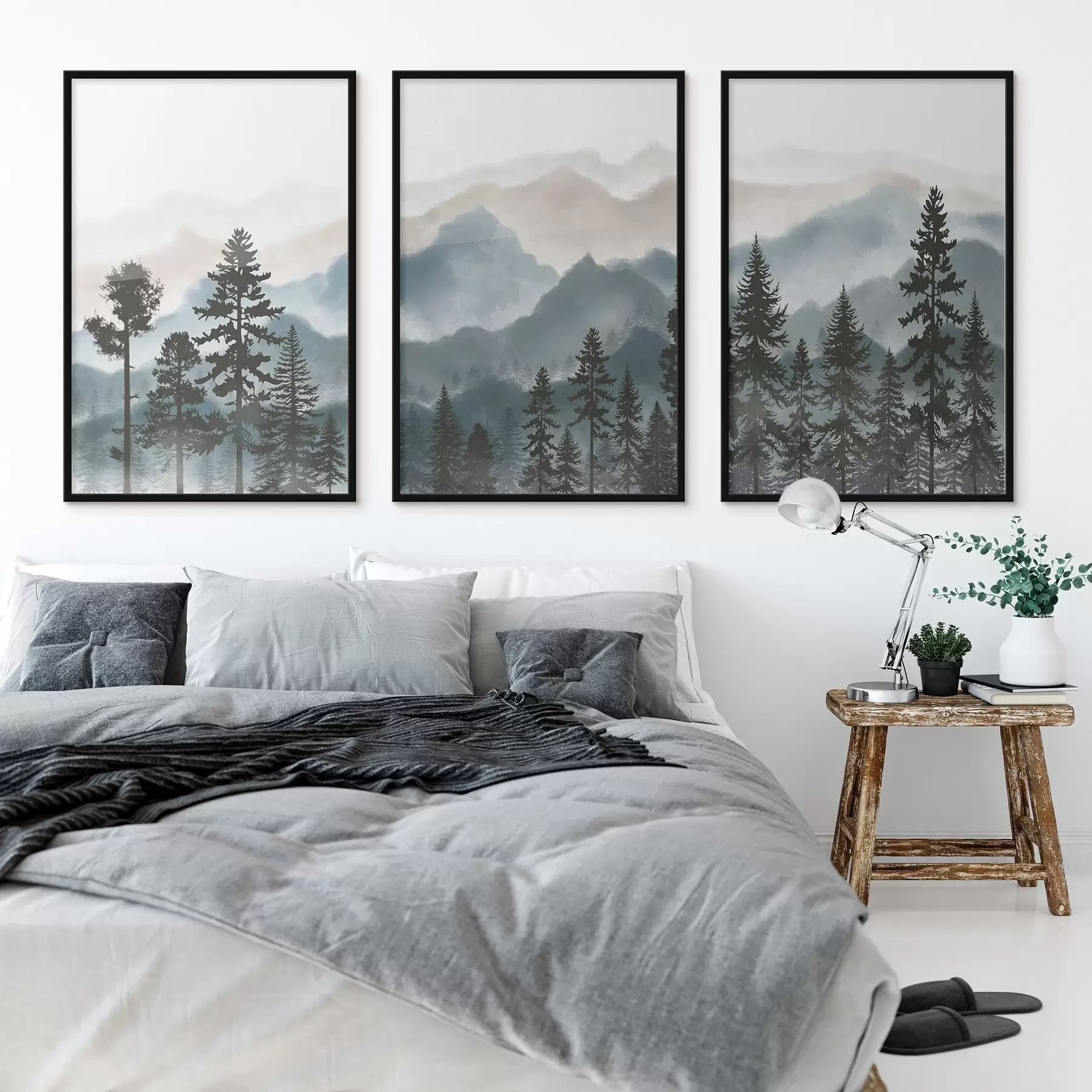 carta da parati Montagne serene e alberi in ombra nr. d00244