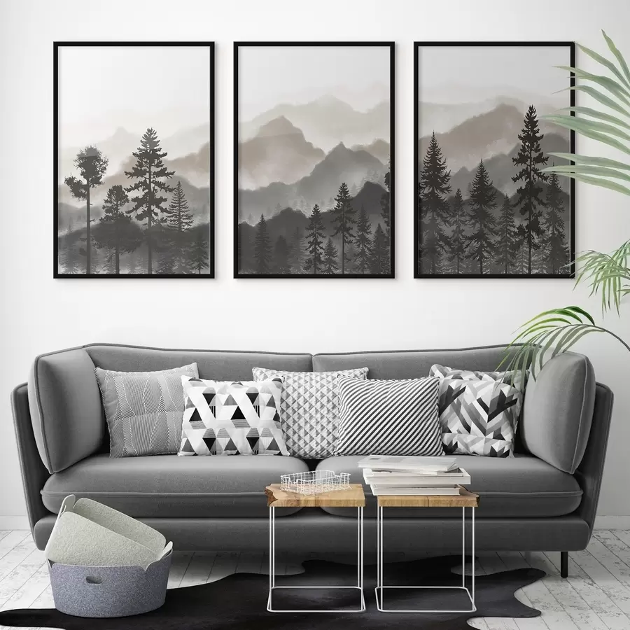 carta da parati Paesaggio montano sereno con alberi nr. d00244v1