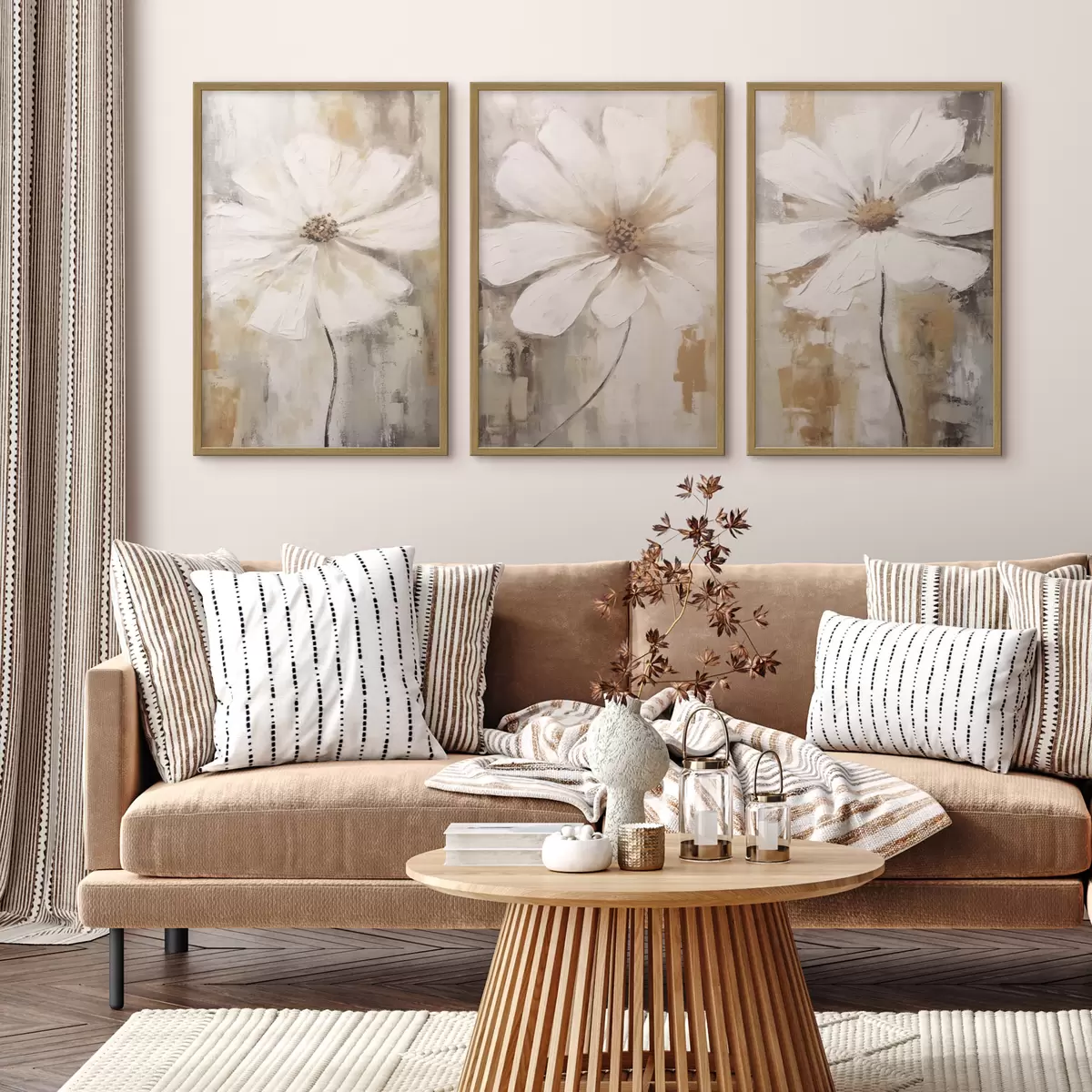 Poster Fiori bianchi di tendenza d00409