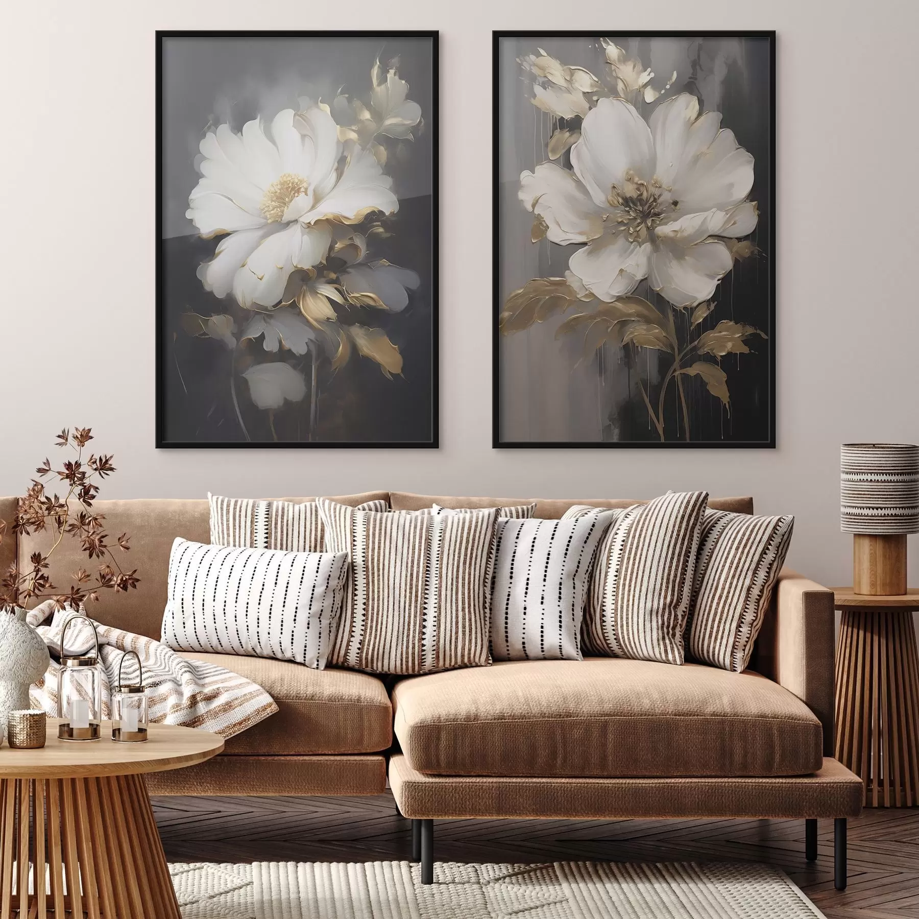 carta da parati Bellissimi fiori su sfondo scuro nr. d00428