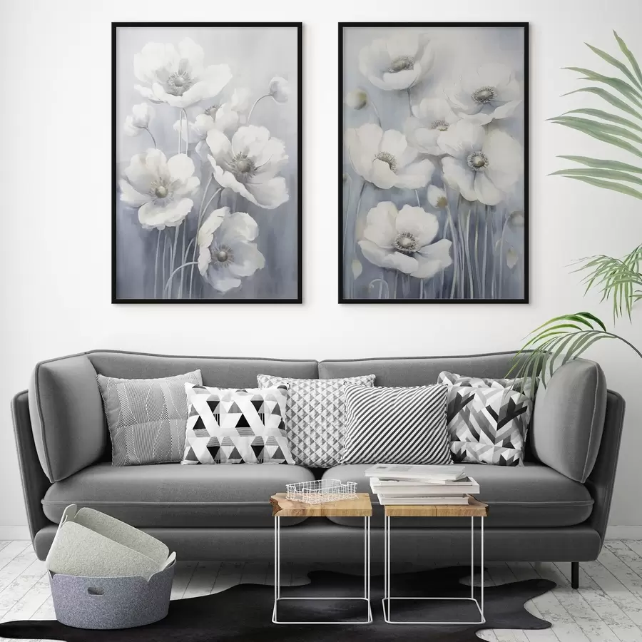 carta da parati Fiori bianchi vintage nr. d00430