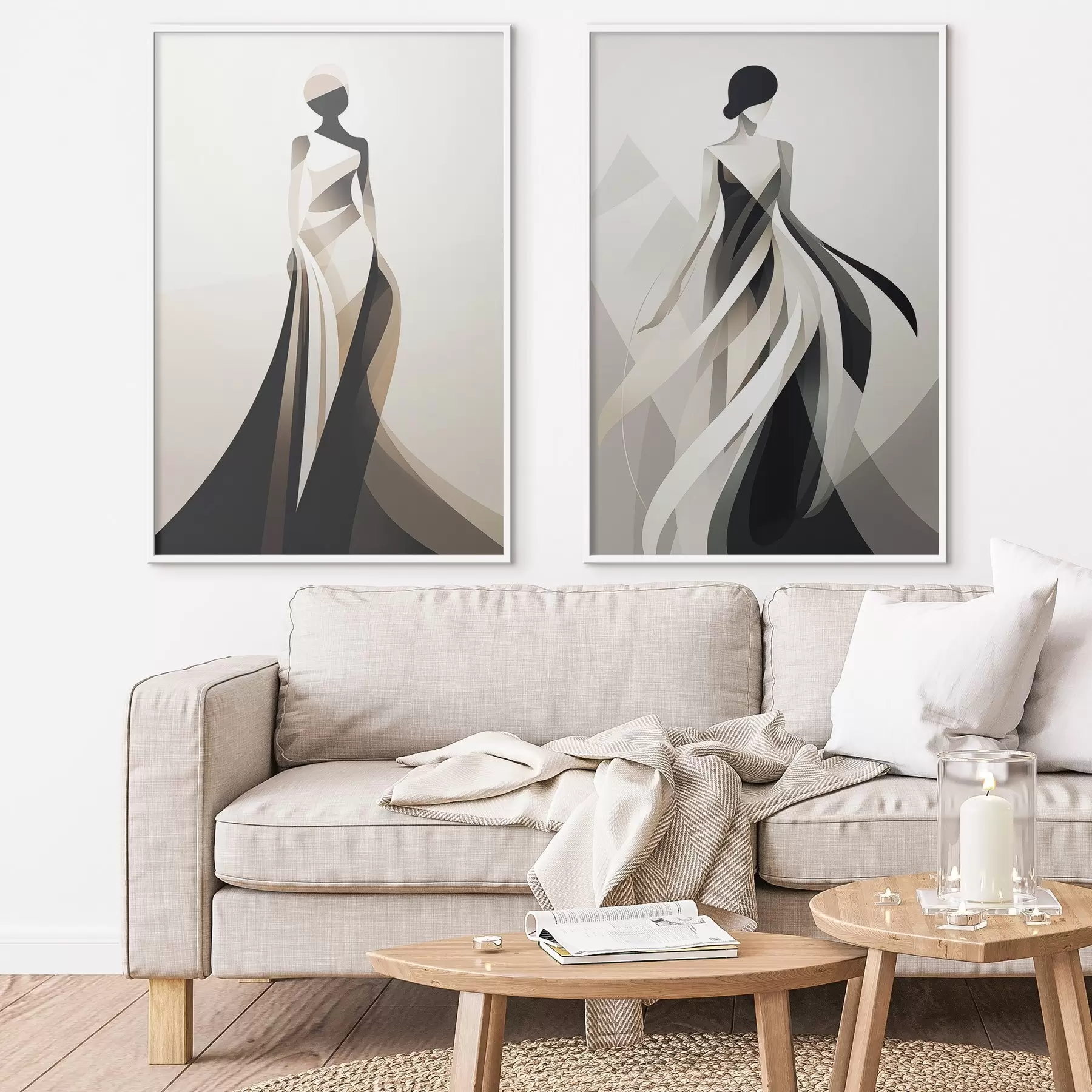 carta da parati Composizione di silhouette in tonalità chiare e scure nr. d00465