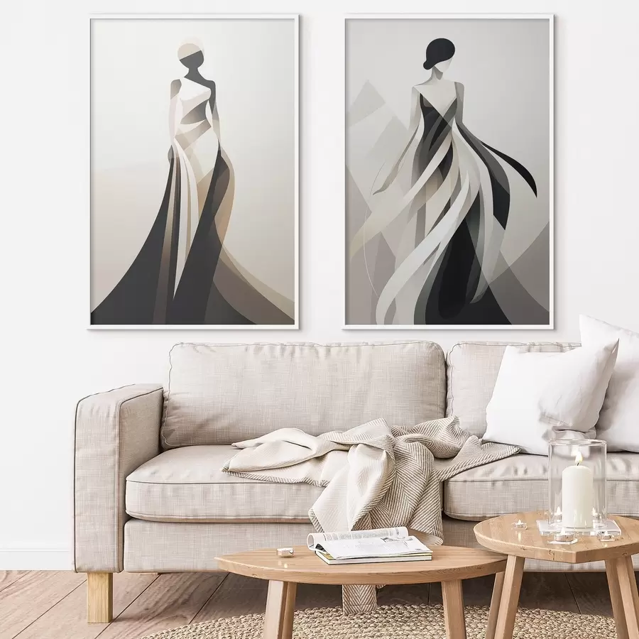 carta da parati Composizione di silhouette in tonalità chiare e scure nr. d00465