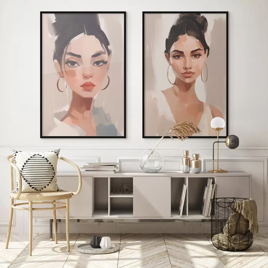 carta da parati Ritratto di ragazza imitazione di pittura nr. d00484