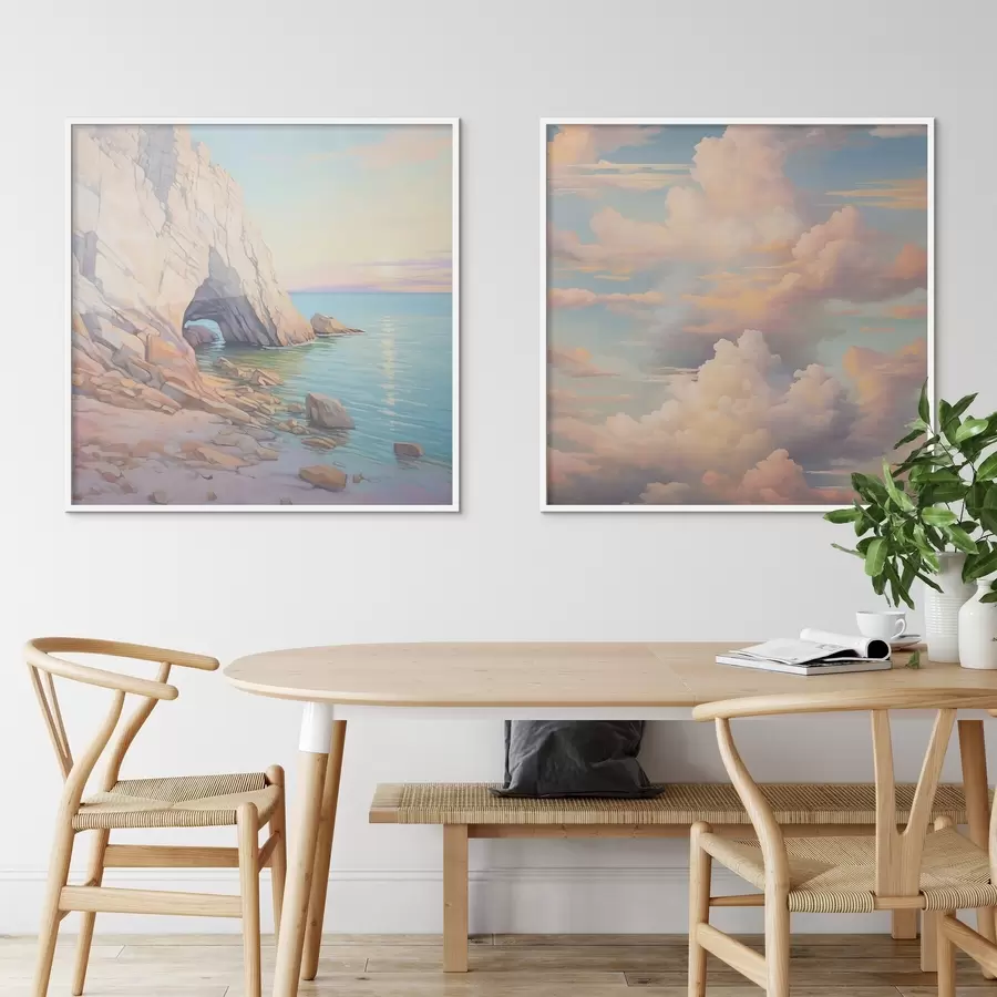 carta da parati Onde su una riva rocciosa e cielo con nuvole nr. d00487