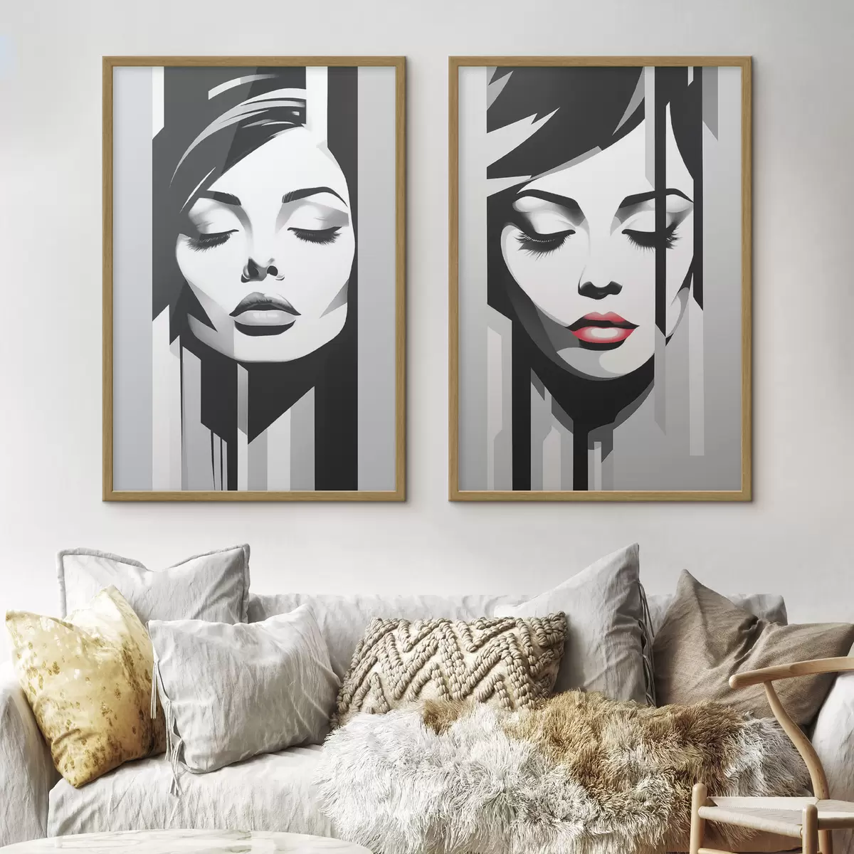 Poster Geometria dei volti femminili d00496