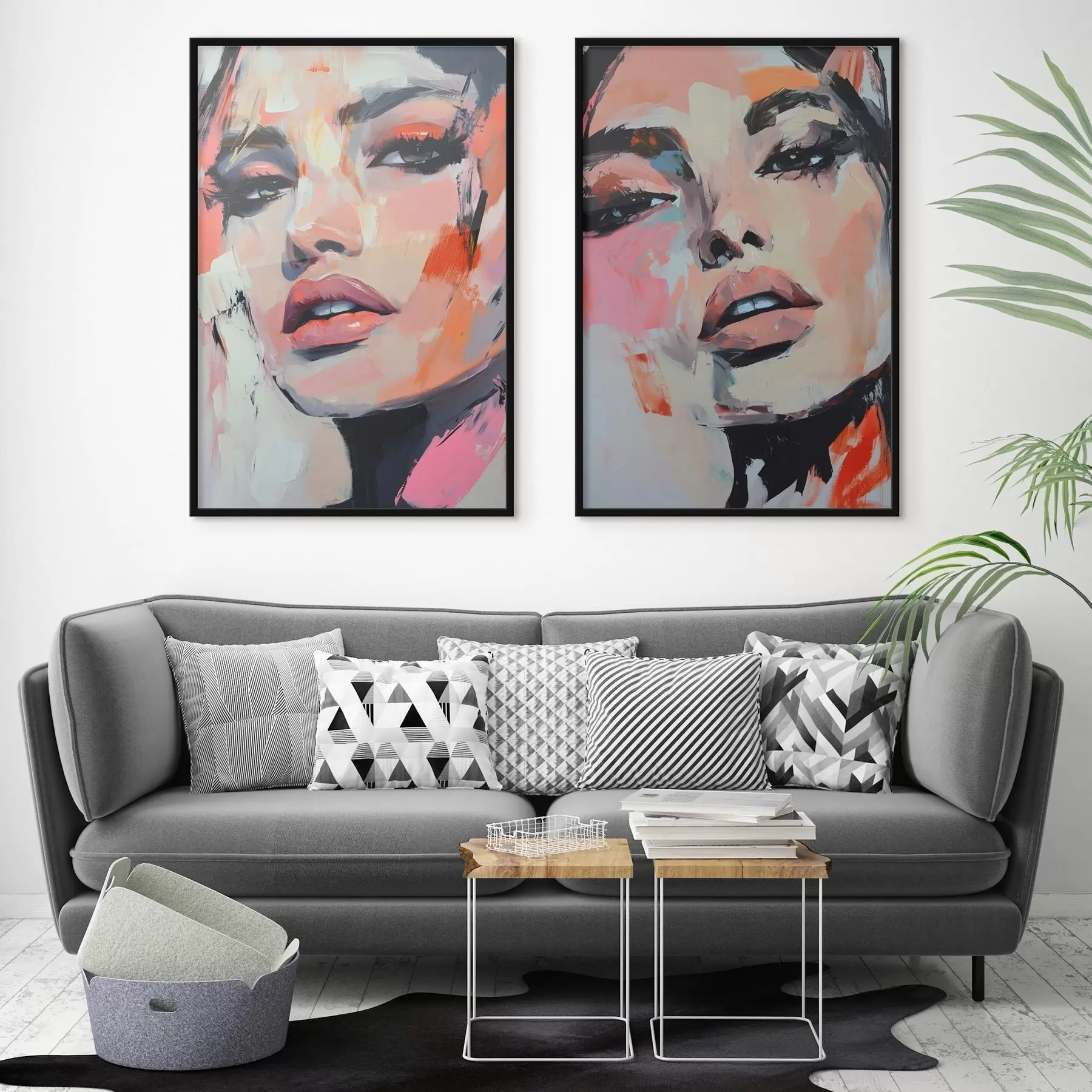 carta da parati Ritratti di donne con imitazioni di pennellate nr. d00508