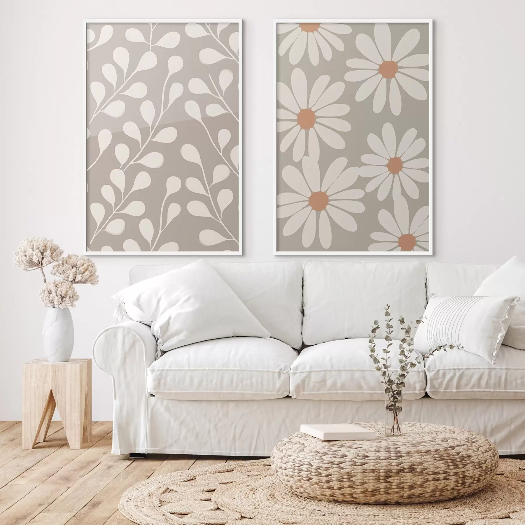 carta da parati Rami e margherite nr. d00510