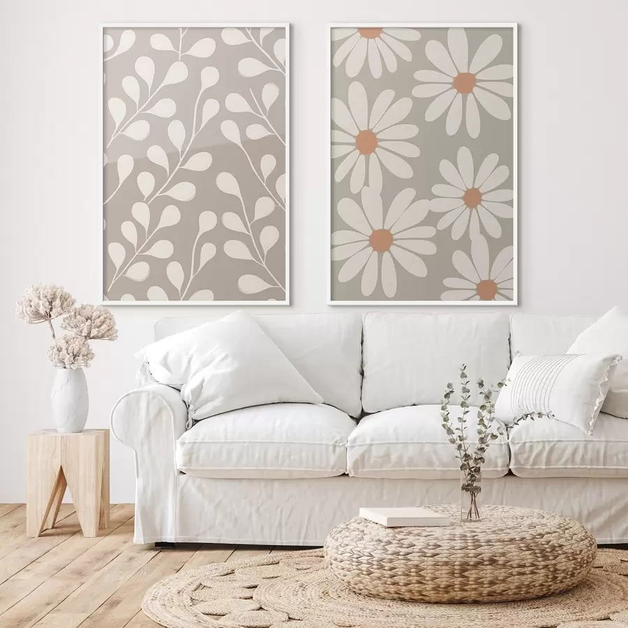 carta da parati Rami e margherite nr. d00510