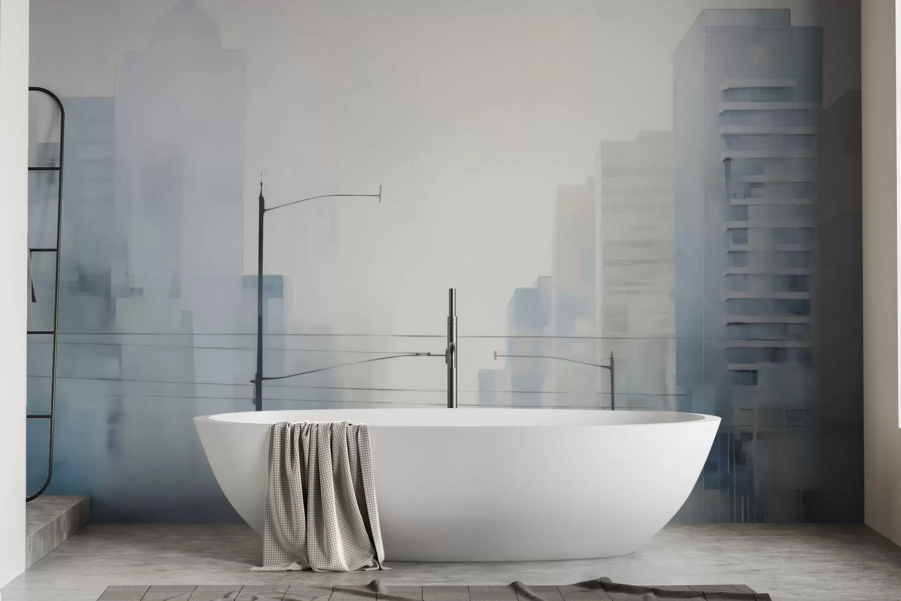 Carta da parati con la vista di città Città astratta 