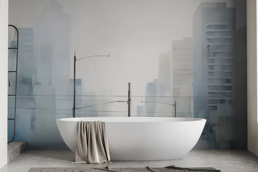 Carta da parati con la vista di città Città astratta 