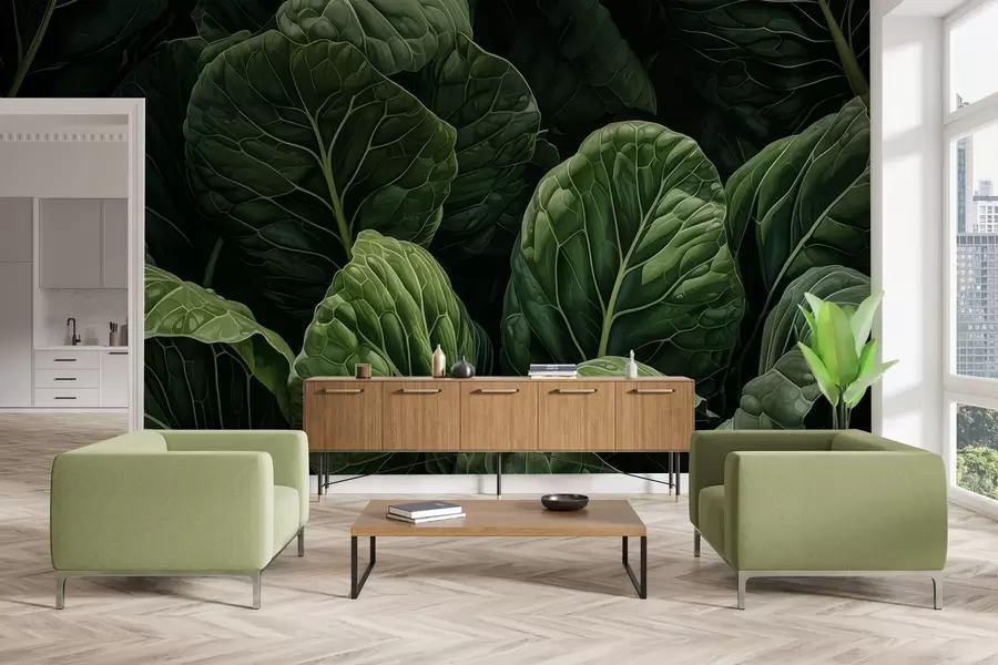 carta da parati Foglie verdi giocose nr. w05043