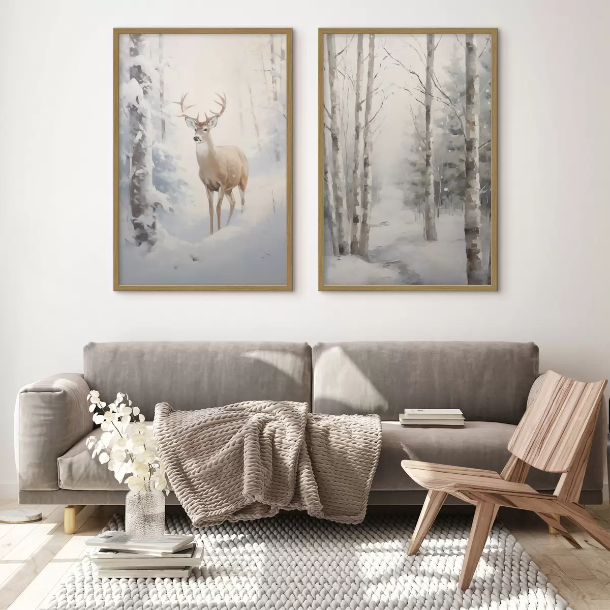 Poster Paesaggio boschivo invernale d00836