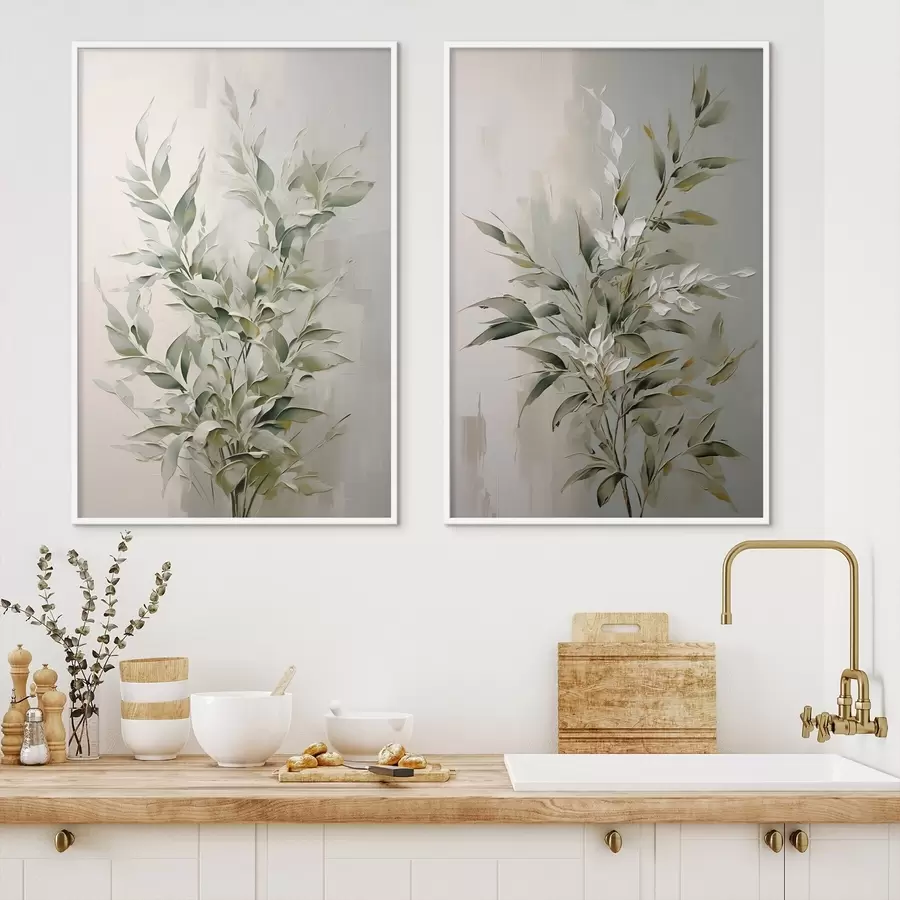 carta da parati Rami astratti con foglie nr. d00851