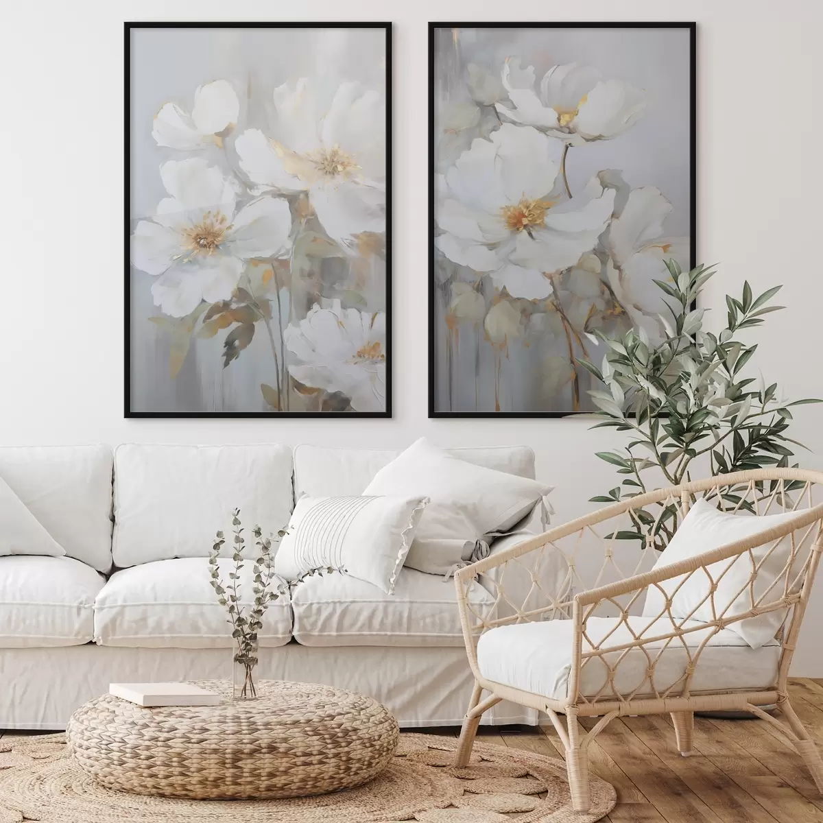 Poster Fiori astratti imitazione di pittura d00906