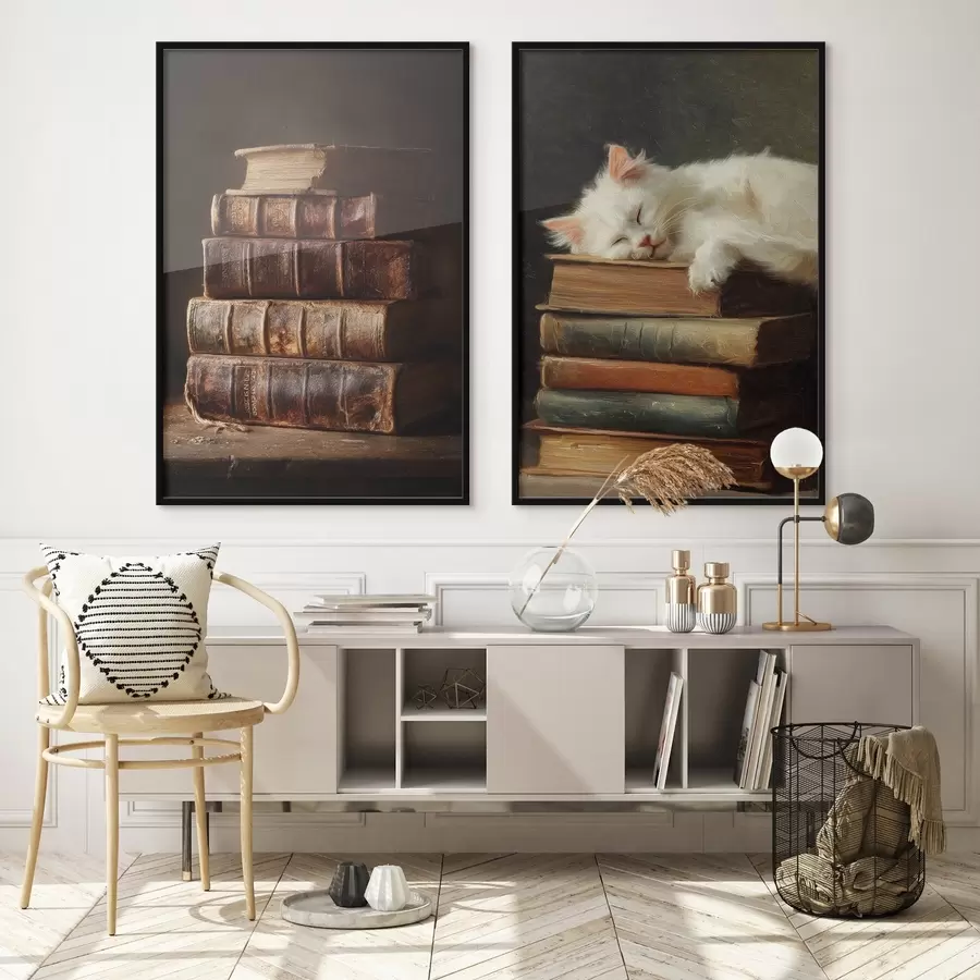 carta da parati Gatto sui libri nr. d00919