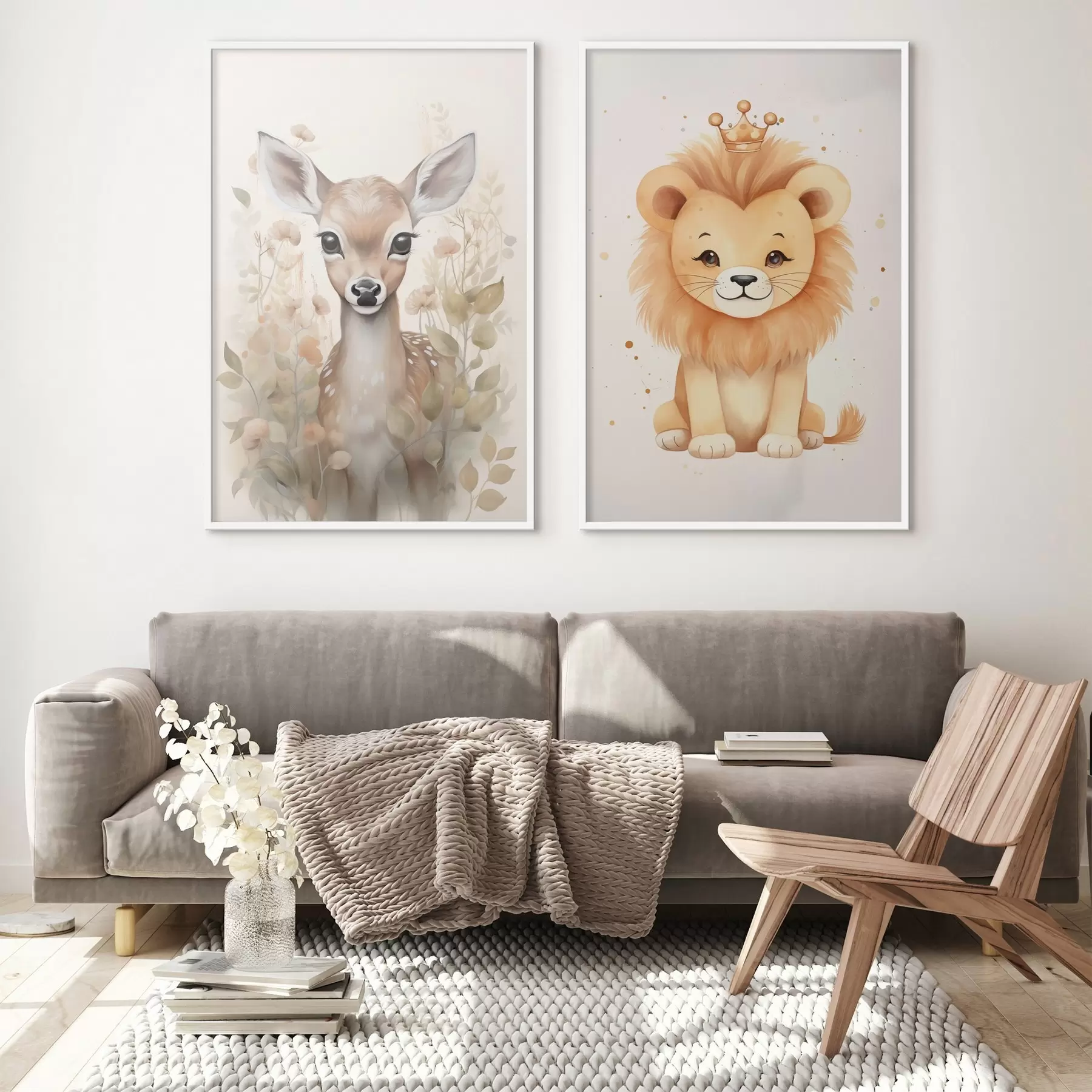 carta da parati Cervo e leone nr. d00922