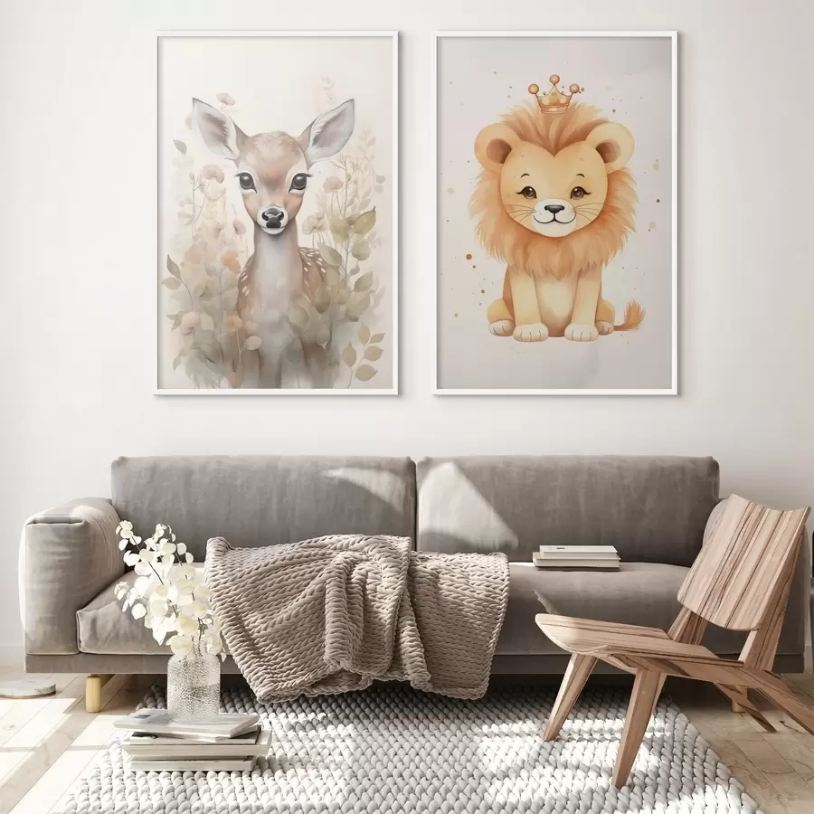 carta da parati Cervo e leone nr. d00922