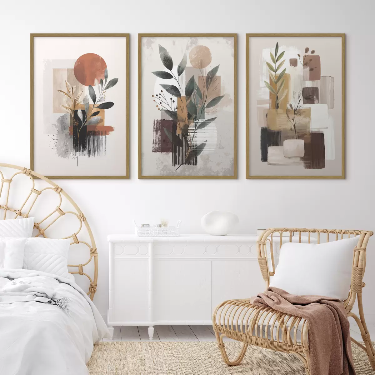 Poster Trittico di collage botanici d00926