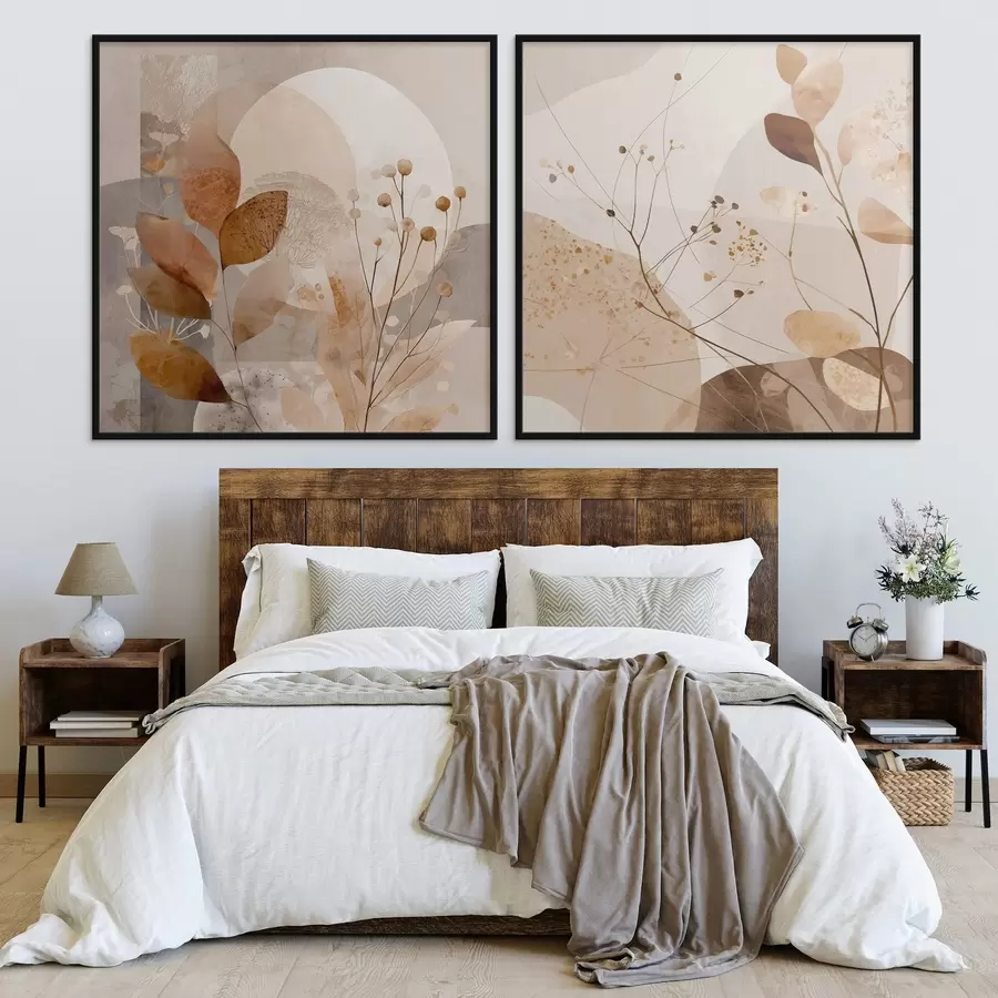 carta da parati Composizione floreale astratta in due parti nr. d00892