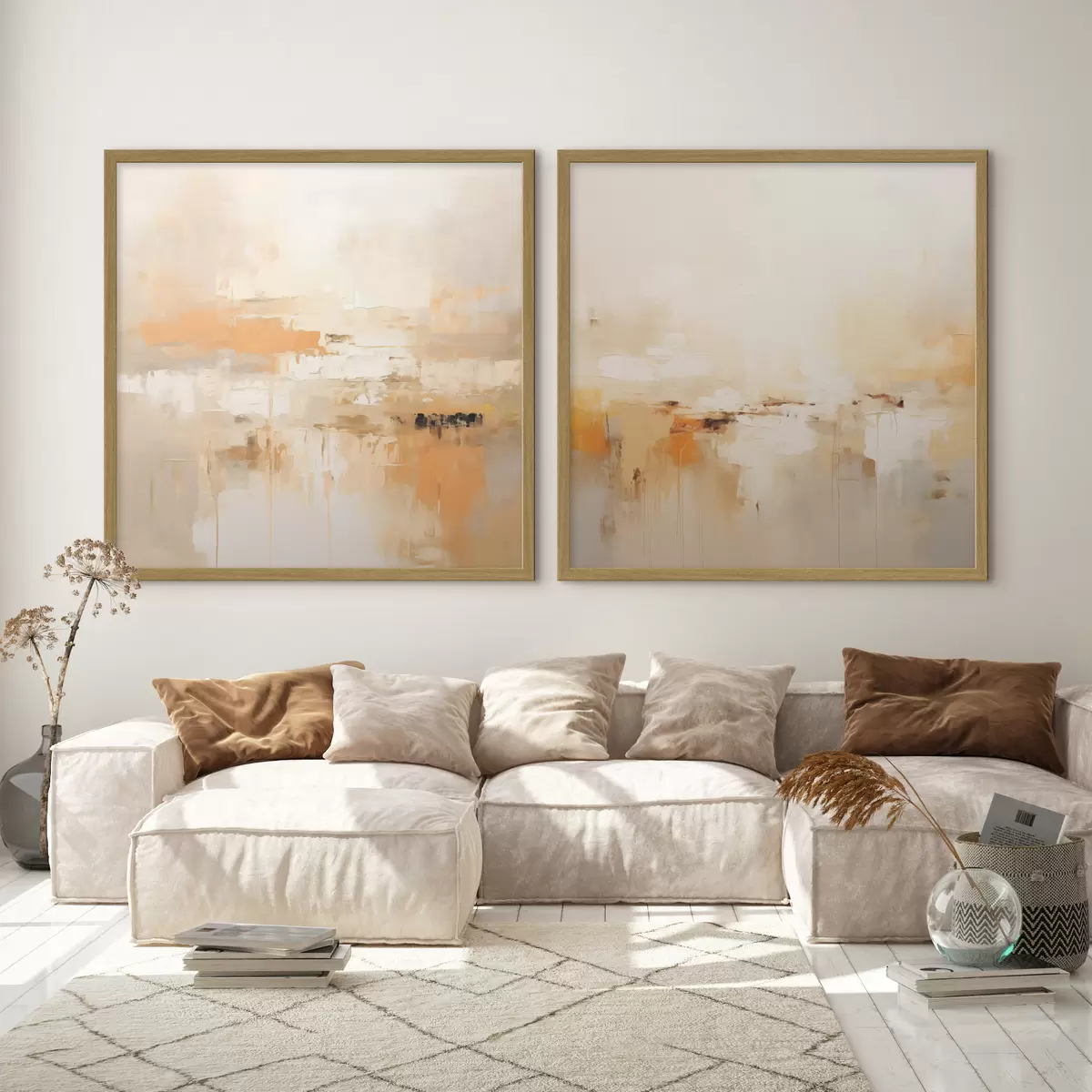 Poster Dipinto astratto leggero nei toni autunnali d00895