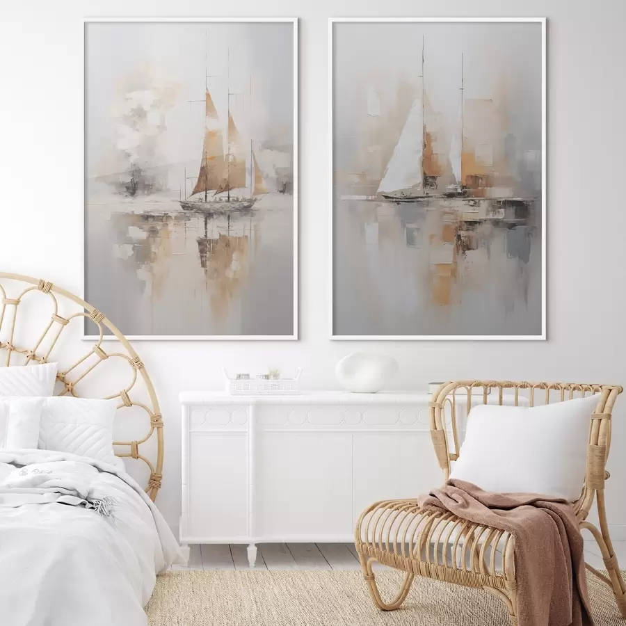 carta da parati Dipinto raffigurante una barca a vela nr. d00948