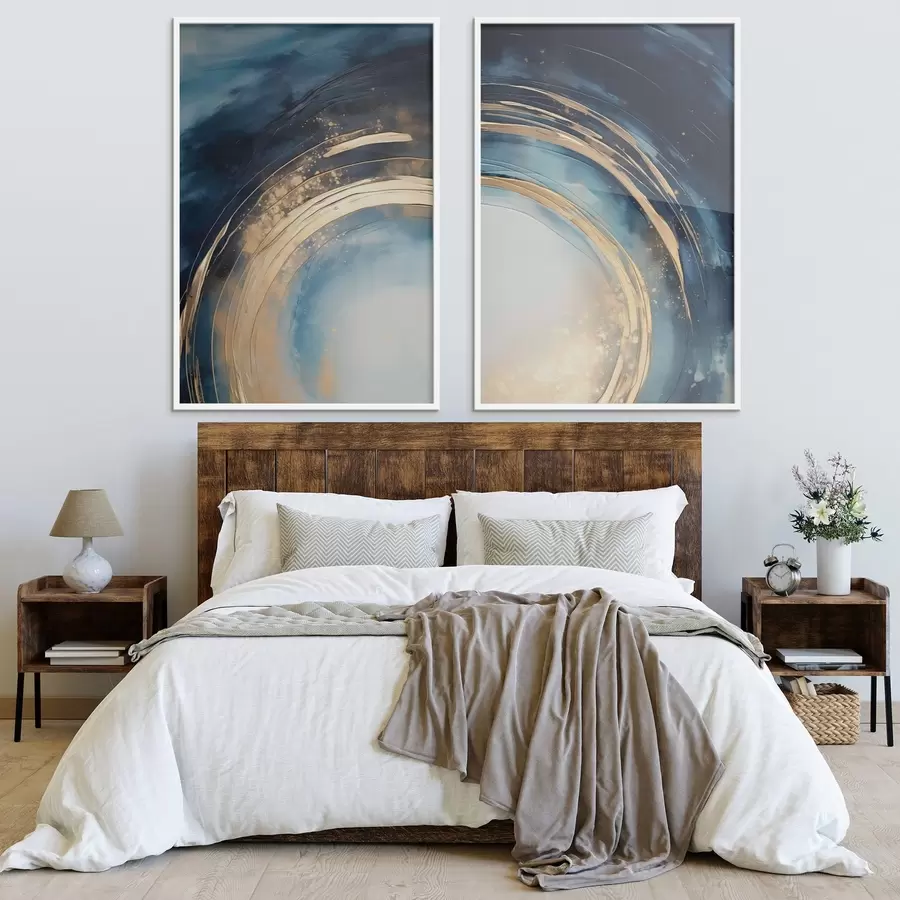 carta da parati Spazzata circolare blu notte con archi metallici nr. d00969