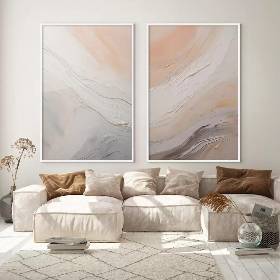 carta da parati Texture neutre in gesso con strati in rilievo fluidi nr. d00971