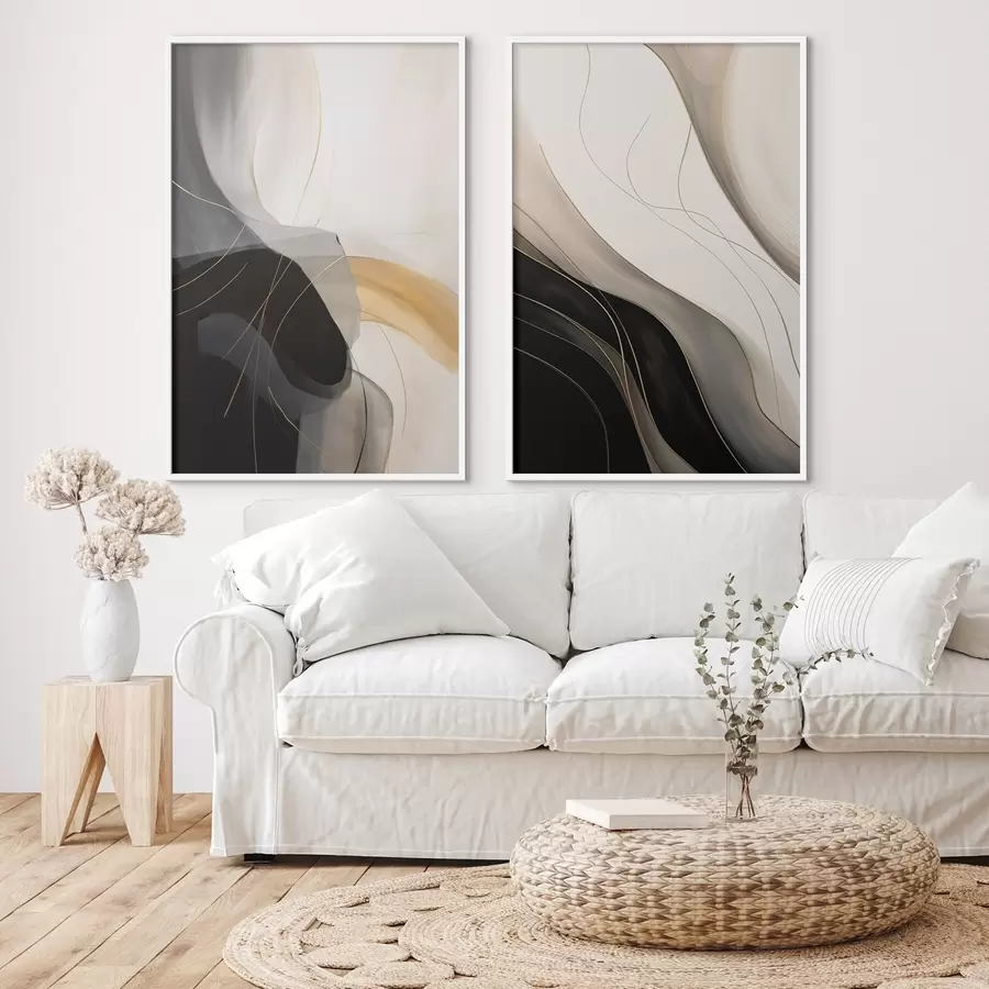 carta da parati Curve monocromatiche con sottili filamenti metallici nr. d00972