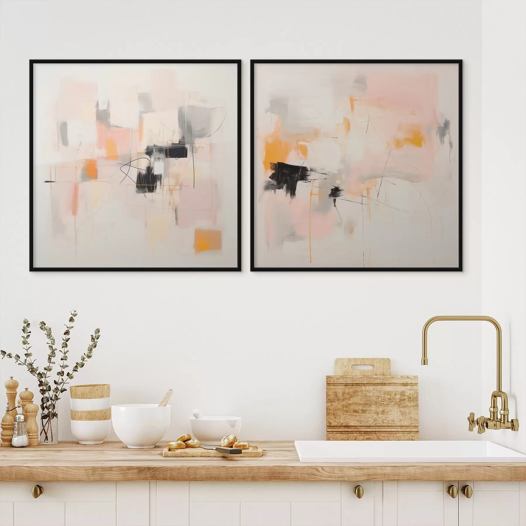 carta da parati Composizione artistica con accenti contrastanti in due parti nr. d00980