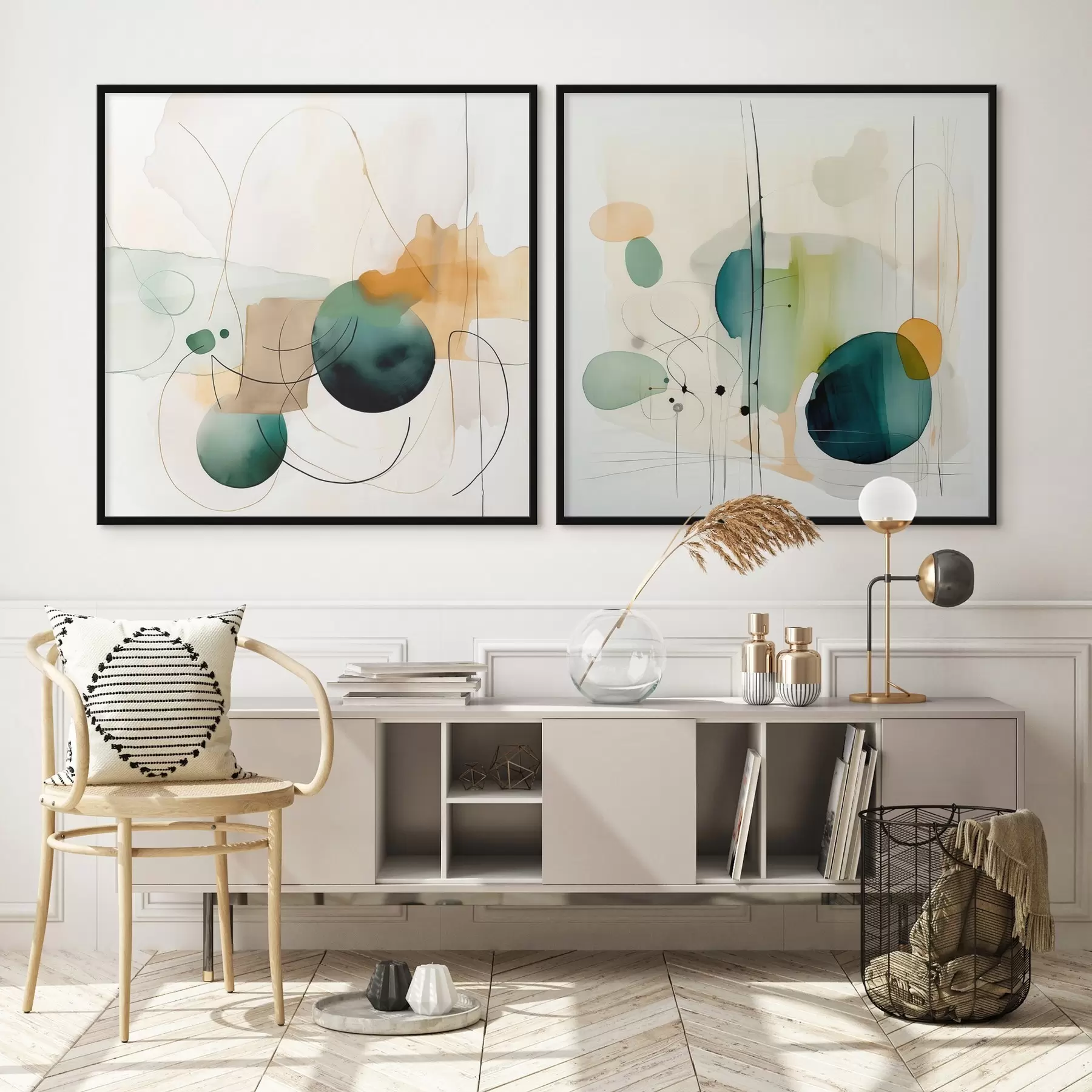 carta da parati Composizione astratta in due parti con morbide macchie di colore nr. d00985