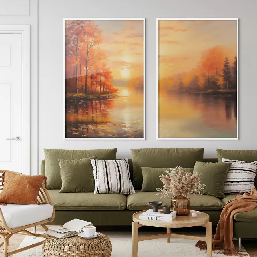 carta da parati Foresta autunnale al tramonto nr. d01051