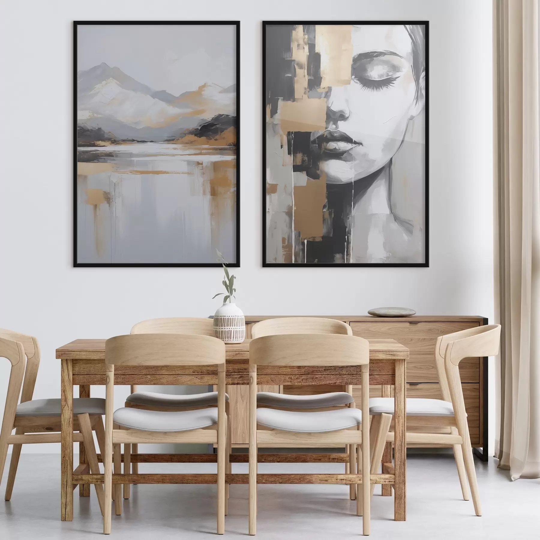 carta da parati Paesaggio montano astratto e ritratto nr. d01058