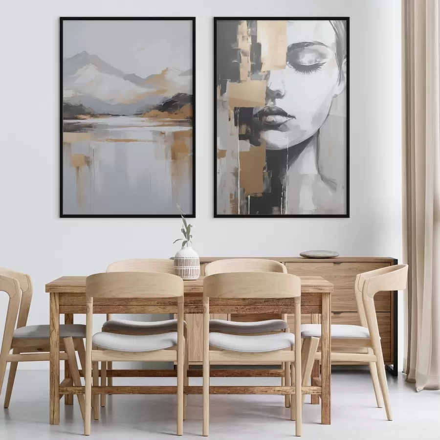 carta da parati Paesaggio montano astratto e ritratto nr. d01058