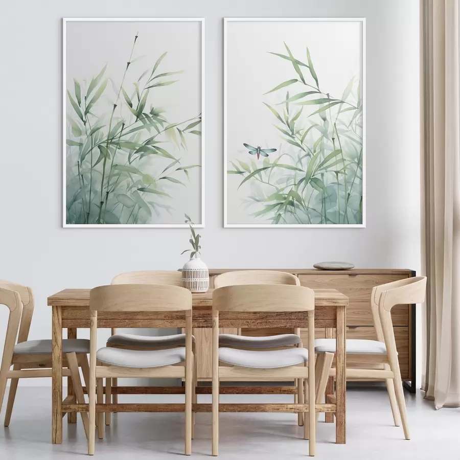 carta da parati Piante di bambù, imitazione acquerello nr. d01062