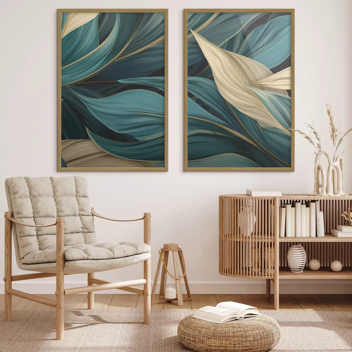 Poster Foglie astratte verdi d01063