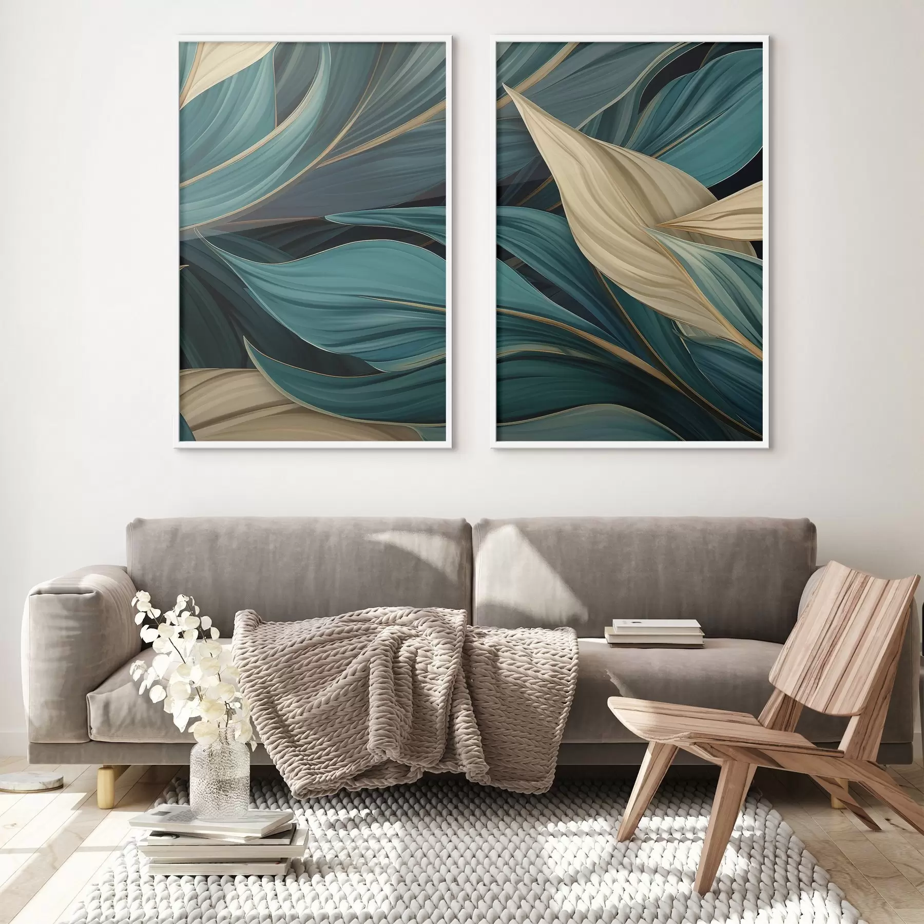 carta da parati Foglie astratte verdi nr. d01063