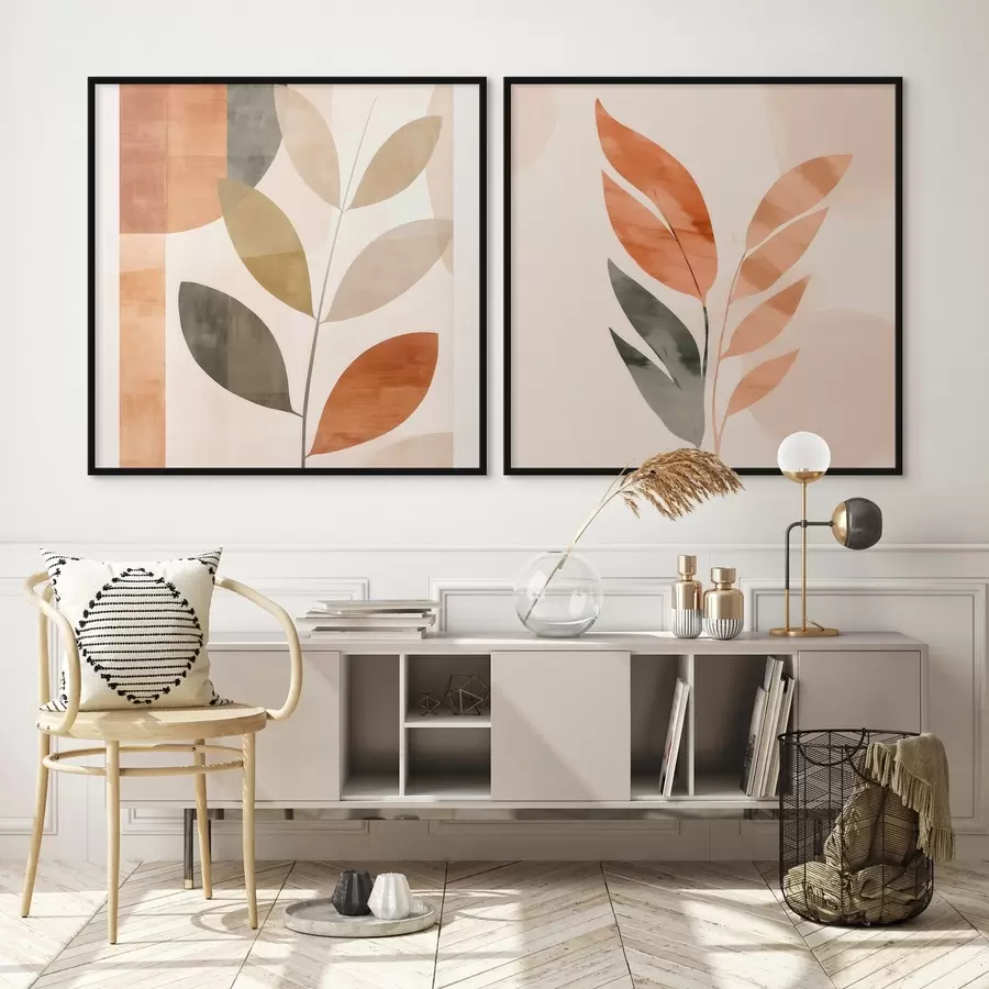 carta da parati Raffigurazione stilizzata di una pianta in una combinazione di colori tenui nr. d00984