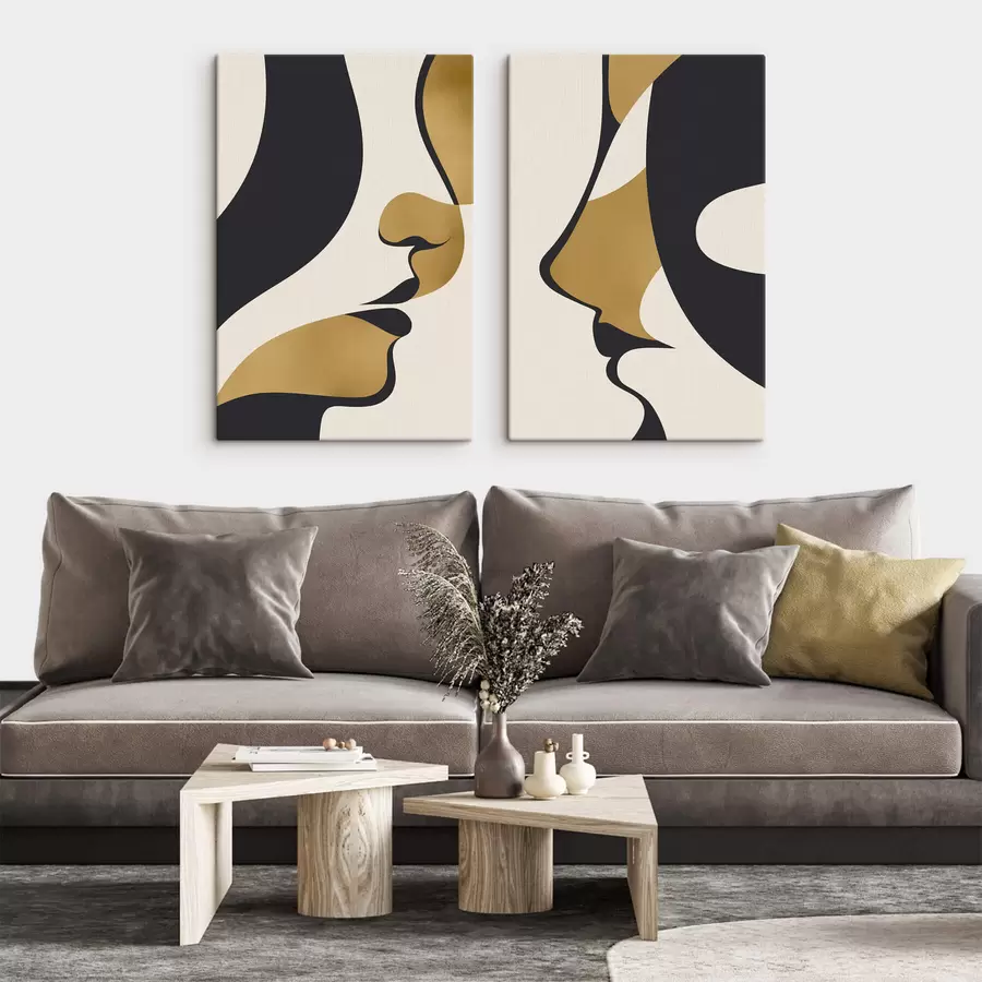 carta da parati Sagome astratte di volti nr. m01166