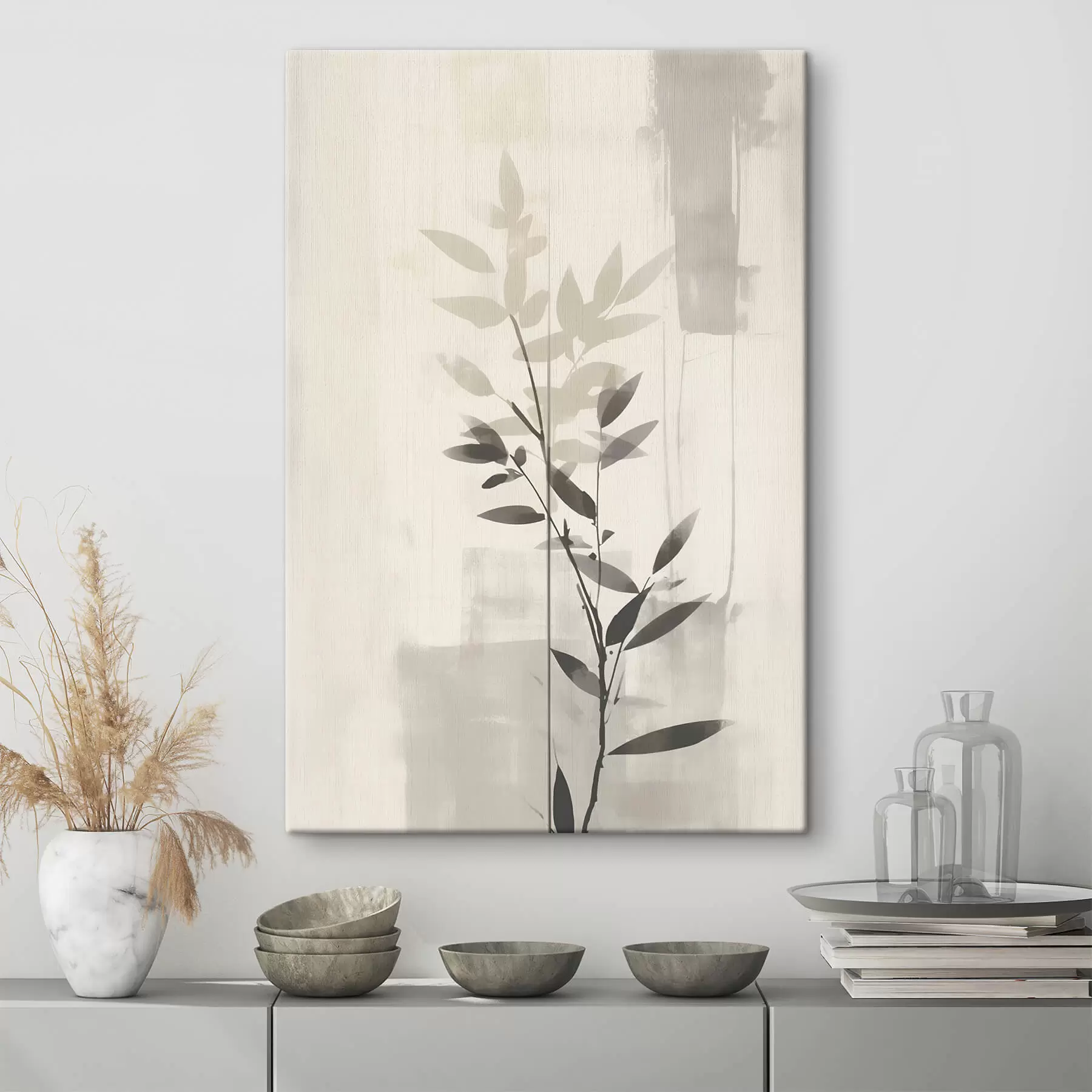 carta da parati Rami di foglie astratte nr. s47102