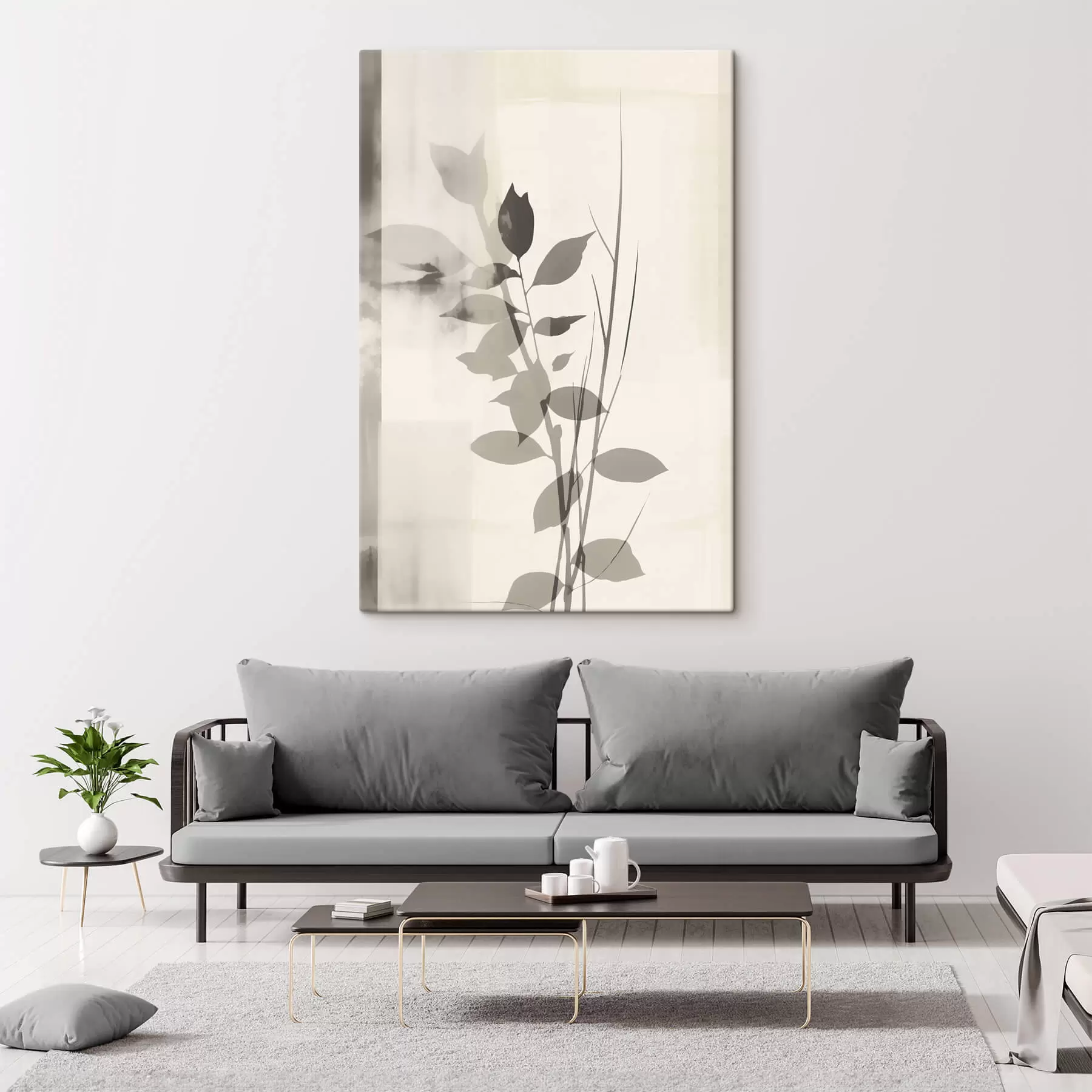 carta da parati Rami di foglie astratte nr. s47103