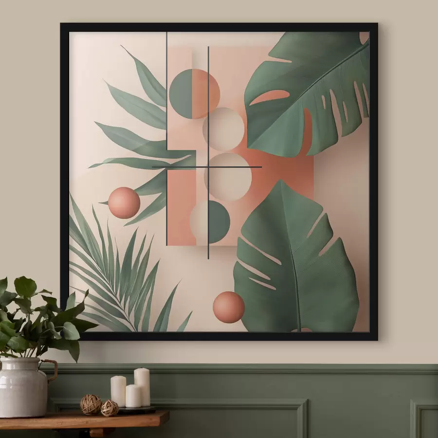 carta da parati Astrazione con grandi foglie tropicali nr. f47099