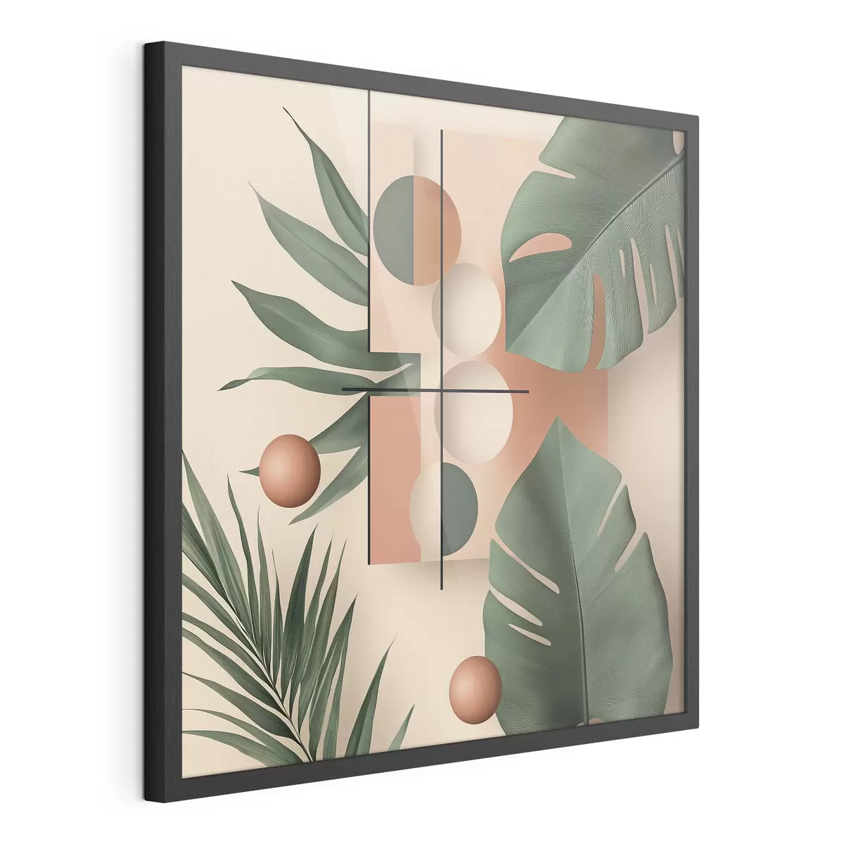 Poster Astrazione con grandi foglie tropicali f47099