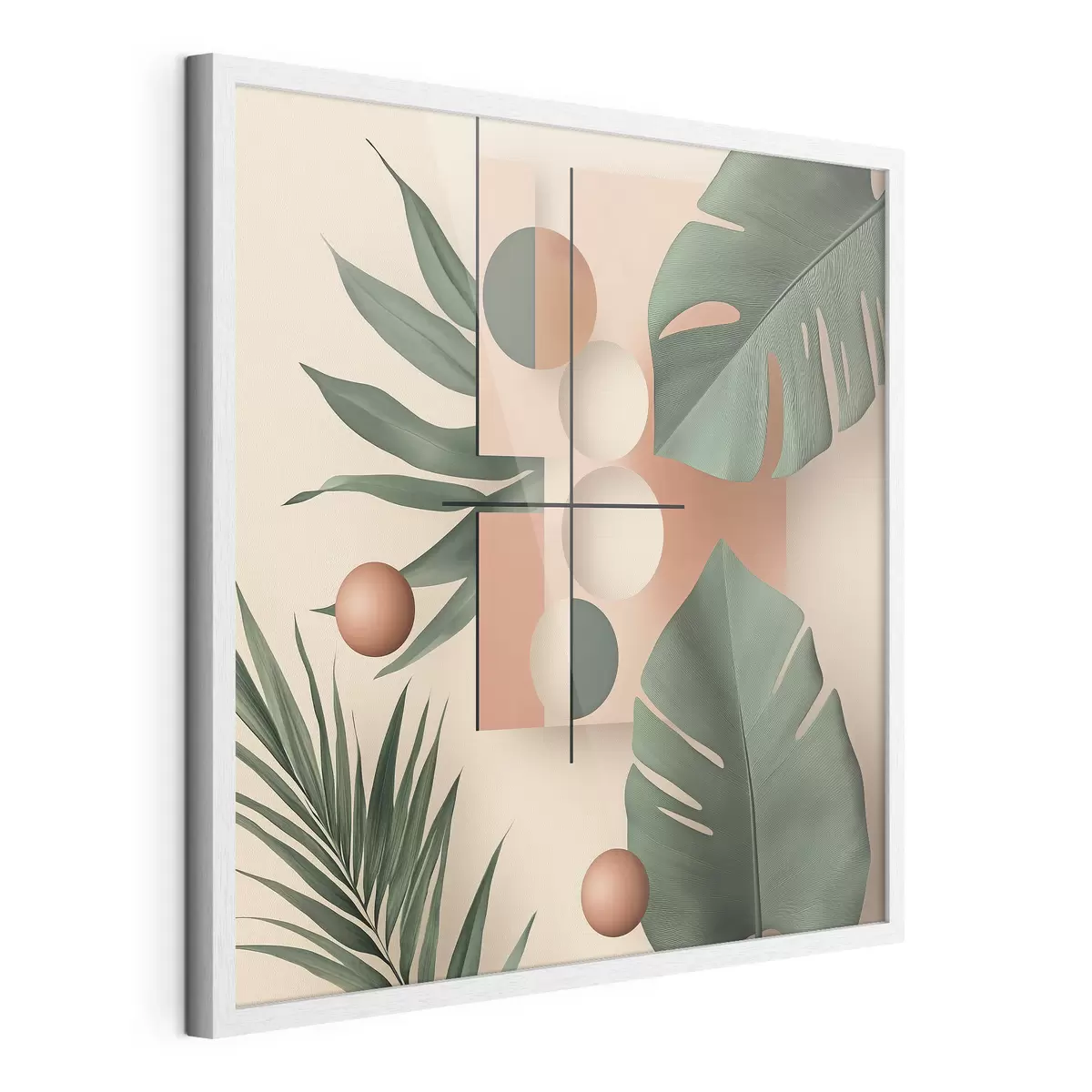 Poster Astrazione con grandi foglie tropicali f47099