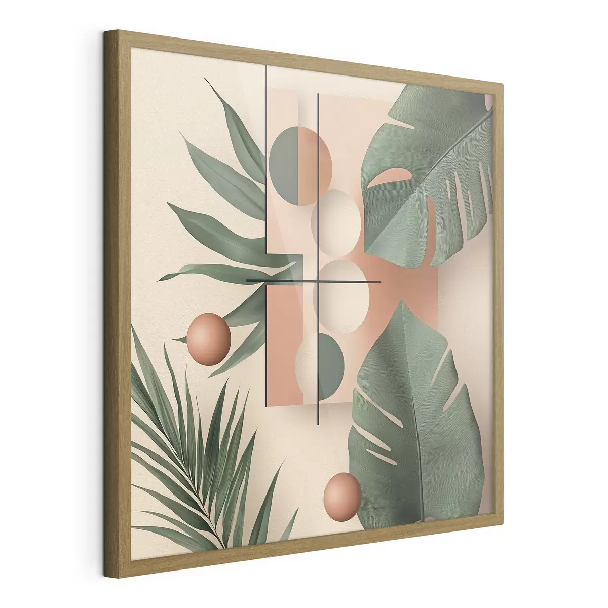 Poster Astrazione con grandi foglie tropicali f47099