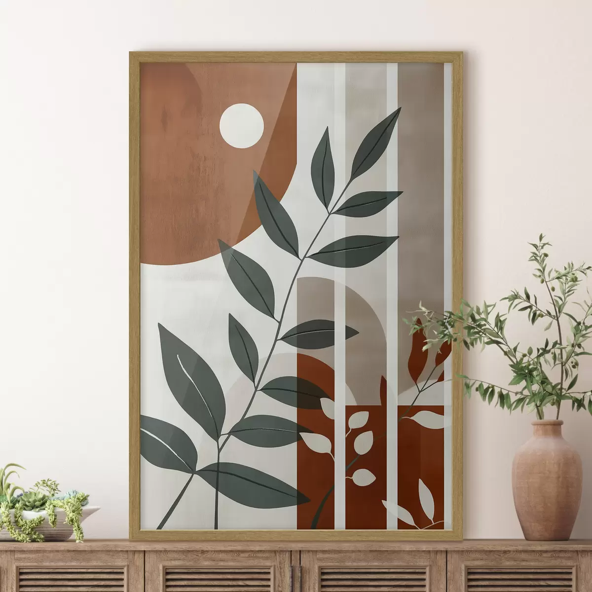 Poster Astrazione con rami di foglie f47247