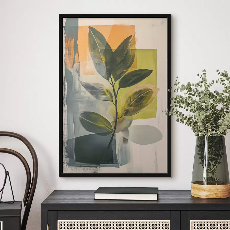 carta da parati Un ramo di foglie su uno sfondo astratto nr. f47249