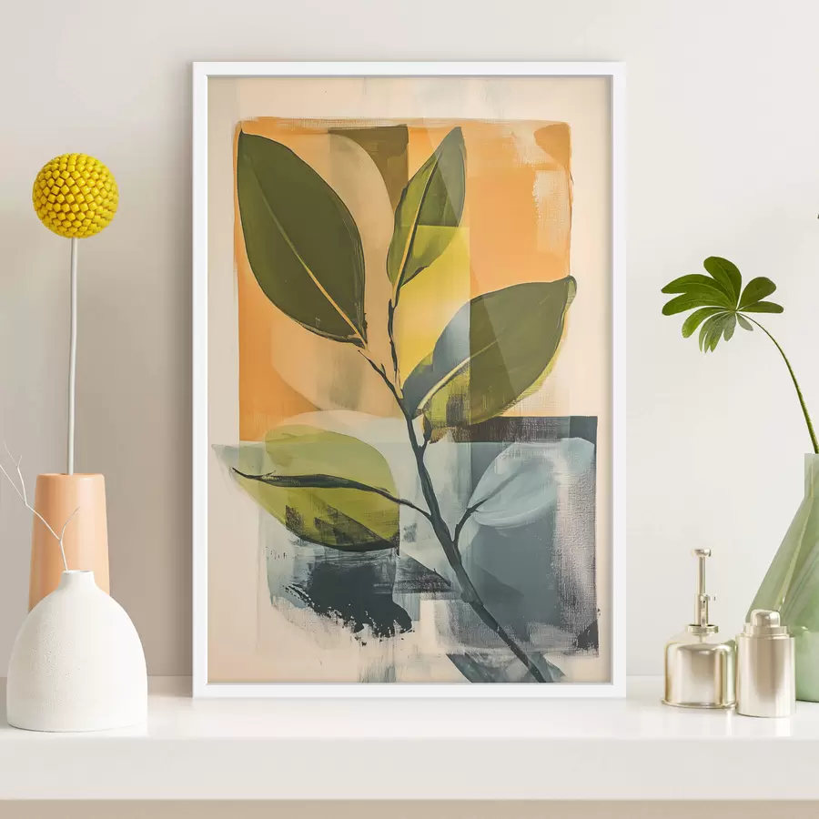 carta da parati Un ramo di foglie su uno sfondo astratto nr. f47250